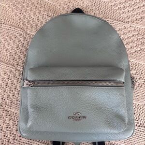 Coach Light Gray Leather Backpack